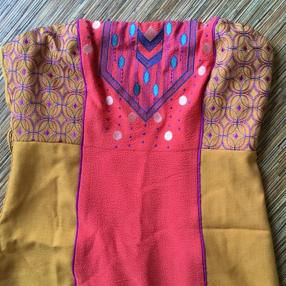 Anthropologie Champagne & Strawberry Dress Womens - Picture 5 of 16